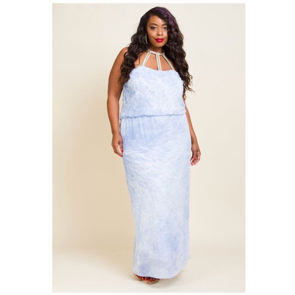 light blue maxi dress plus size